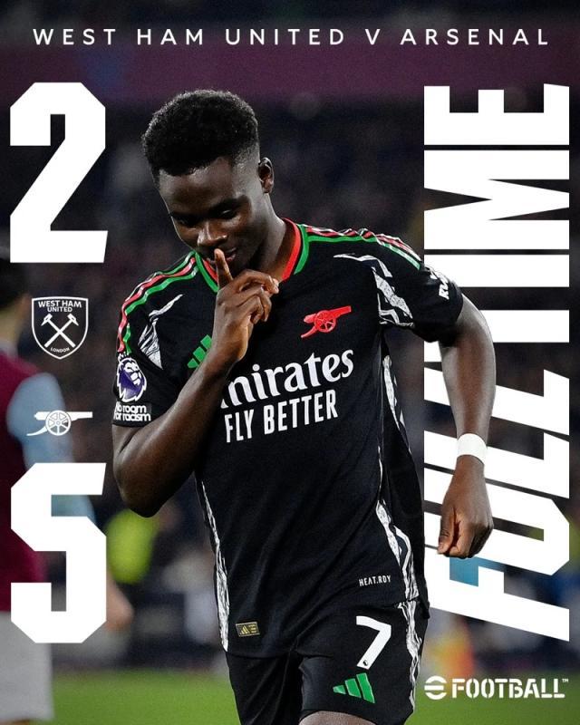 乐鱼体育在线娱乐-【英超】半场进球大战7人破门！阿森纳5比2西汉姆联